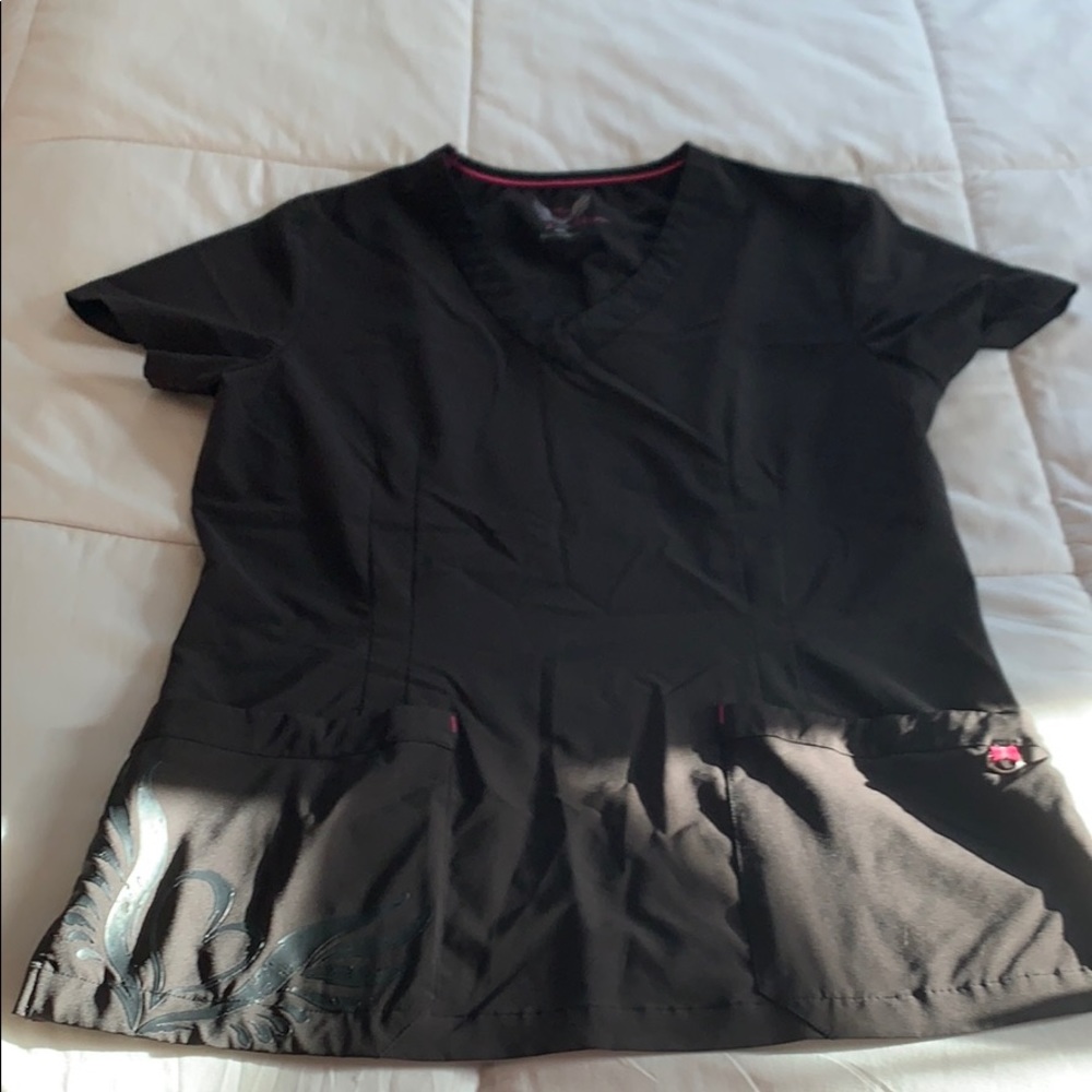 Black Size small Smitten scrub top